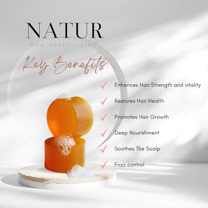 Natur Shampoo Bar - Salon Quality | Natural Ingredients, Non-Toxic, Vegan, Paraben-Free, Zero Waste | Essential Oils, Smooth & Deep Cleansing, Promotes Hair Growth & Care | Coconut and Rosemary 3 oz