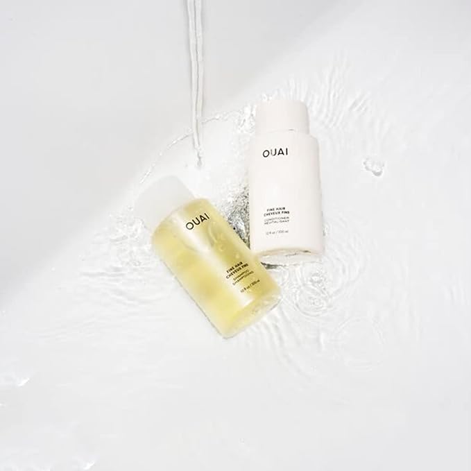 OUAI Fine Shampoo - Volumizing Shampoo with Strengthening Keratin, Biotin & Chia Seed Oil for Fine Hair - Delivers Clean, Weightless Body - Paraben, Phthalate & Sulfate Free Hair Care (10 Fl Oz)