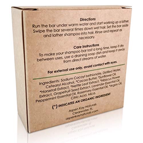 Peppermint & Rosemary Shampoo & Conditioner Bar Set, Organic, Vegan, Volumizing, Hydrating Argan Oil Conditioner & Shampoo for Curly or Straight Hair, Paraben & Sulfate Free, Made in USA