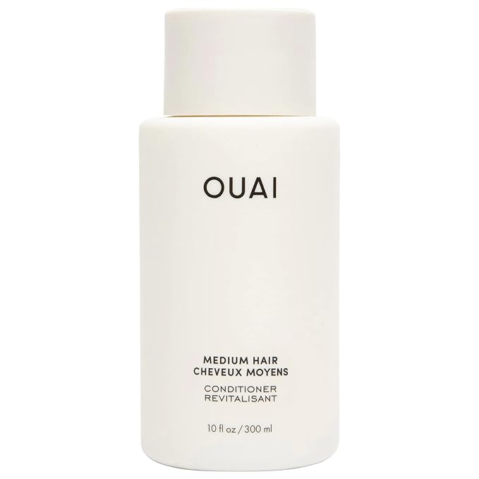 OUAI Medium Shampoo and Conditioner Set - Sulfate Free Shampoo and Conditioner for Medium Hair - Made with Keratin, Shea Butter & Avocado Oil - Free of Parabens & Phthalates (10 Fl Oz)