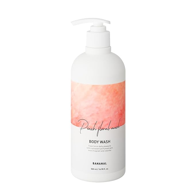 Korean Body Wash with Hyaluronic Acid & Aloe – Hydrating Moisturizing Cleanser for All Skin – Infused with Natural Extracts – Paraben & Silicone-Free – Peach Floral Musk, 500ml / 16.9 fl oz