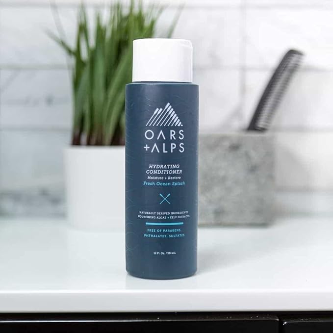 Oars + Alps Hydrating Hair Conditioner for Men & Women, Nourishing, Softening Conditioner for Hair with Clean Ingredients, Paraben, Phthalates & Sulfate Free, Fresh Ocean Splash, 1pk, 13.5 Fl Oz