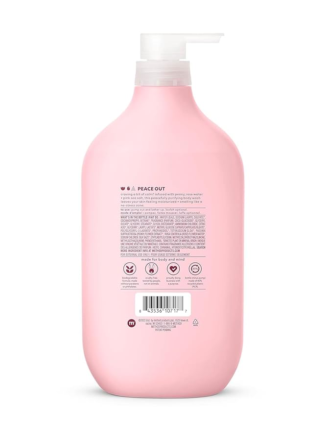 Method Body Wash, Pure Peace, Paraben and Phthalate Free, Biodegradable Formula, 28 oz (Pack of 1)