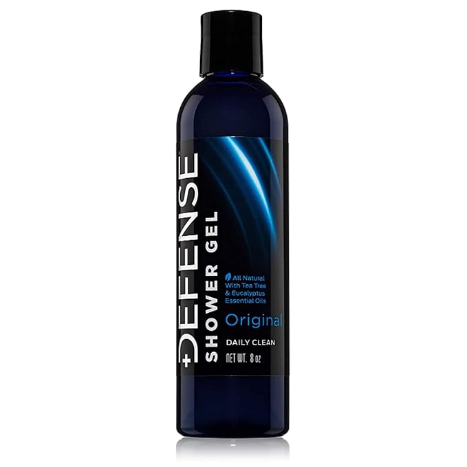 Defense Soap Organic Tea Tree Body Wash | All Natural Shower Gel with Tea Tree Oil, Eucalyptus Oil, and Aloe Vera. Wrestling Inspired, For All Mens & Womens Skin Types. 8 oz