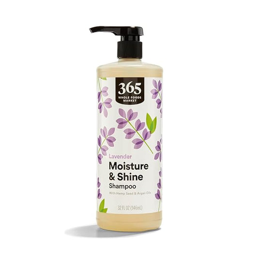 365 by Whole Foods Market, Moisture & Shine Shampoo with Hemp Seed & Argan Oil, Lavender Scent, 32 Fl Oz