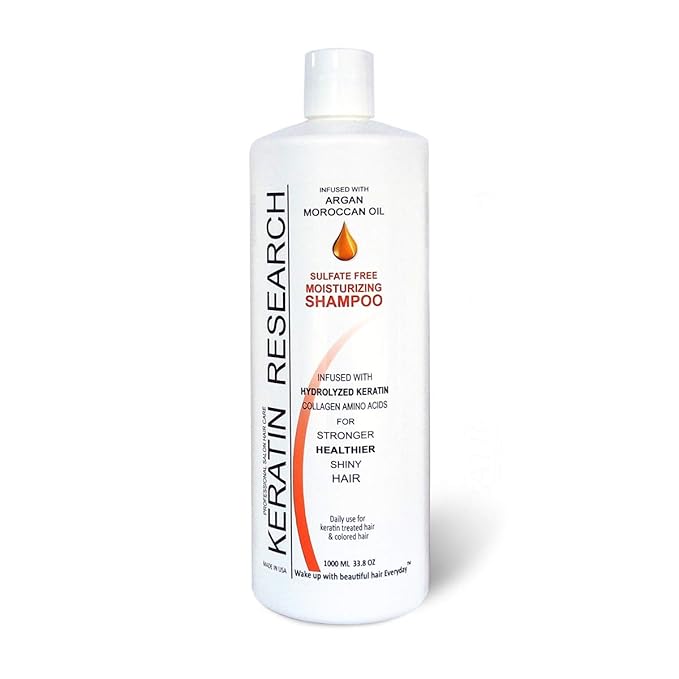 KERATIN RESEARCH Natural Argan Oil Infused Sulfate Free Shampoo Value Size for Keratin Treatments, Maintenance After Care, post treatment shampoo (1000 ml)