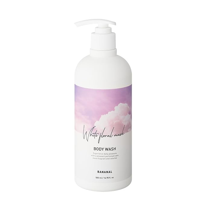 Korean Body Wash with Hyaluronic Acid & Aloe – Hydrating Moisturizing Cleanser for All Skin – Infused with Natural Extracts – Paraben & Silicone-Free – White Floral Musk, 500ml / 16.9 fl oz