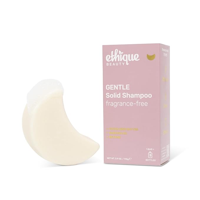 Ethique Gentle Unscented Shampoo Bar with Cocoa Butter - Plastic-Free, Cruelty-Free, Vegan, 3.88 oz - Formerly Bar Minimum