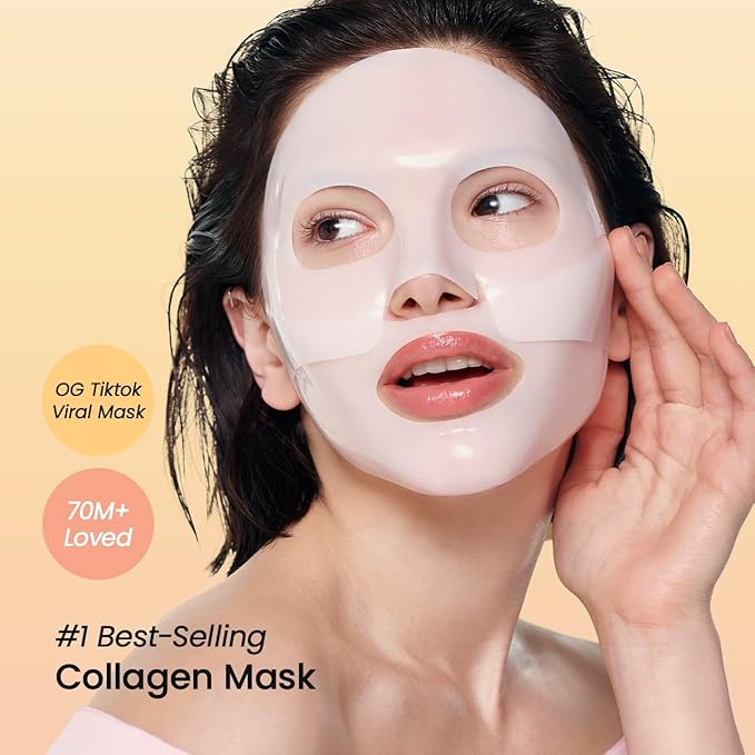 BIODANCE Bio-Collagen Real Deep Mask, Hydrating Overnight Hydrogel Mask, Pore Minimizing, Elasticity, Plumping Improvement, Korean Skincare | 1.19oz(34g) x 4ea
