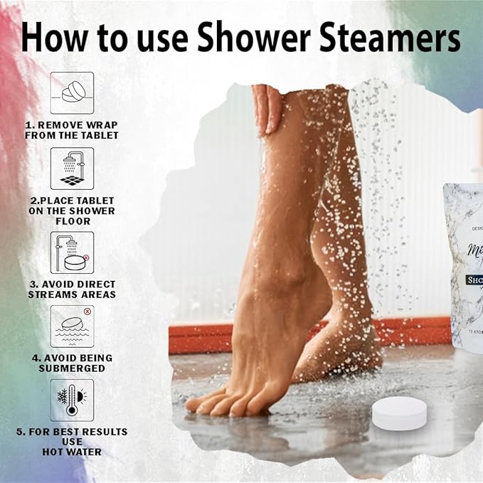 Shower Steamers Aromatherapy - 12pc Shower Bombs Vapor Tablets w/Organic Essential Oils for Vaporizing Steam Spa, Bath Bombs Tablets, Birthday, Selfcare Gifts for Women, Men, Wife, Husband