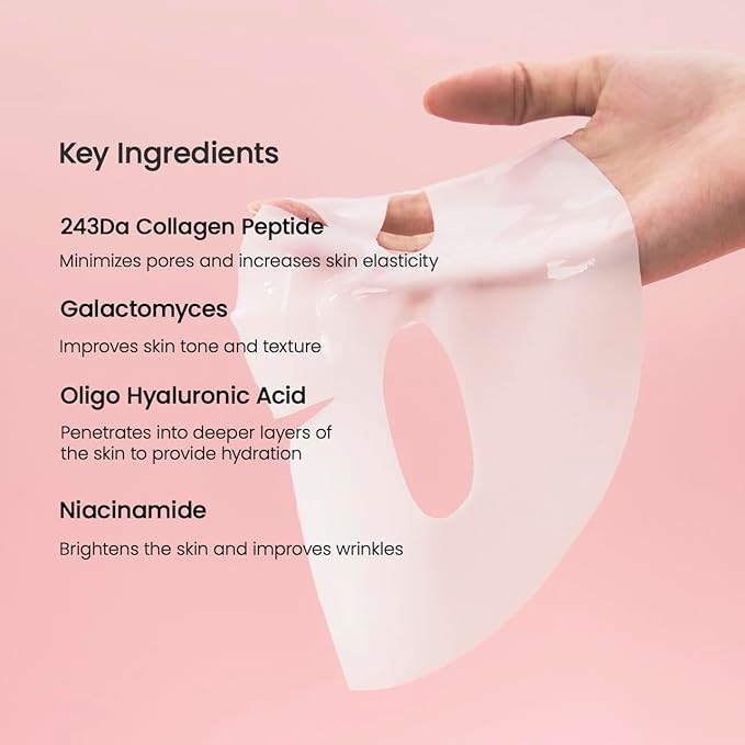 BIODANCE Bio-Collagen Real Deep Mask, Hydrating Overnight Hydrogel Mask, Pore Minimizing, Elasticity, Plumping Improvement, Korean Skincare | 1.19oz(34g) x 4ea