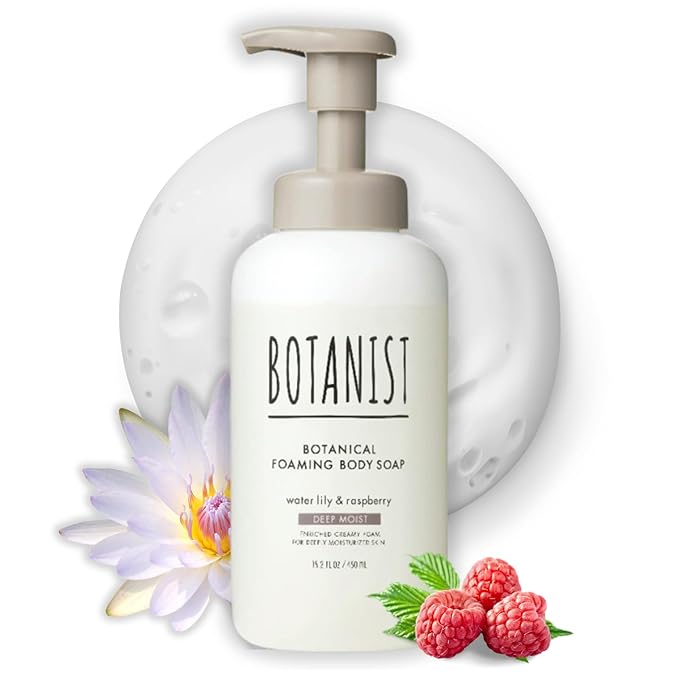 Shea Butter Body Wash Foaming for Women & Men, Organic Liquid Soap for Sensitive & Dry Skin with Botanical Buttermilk™ from Japan, Sulfate & Paraben Free, Water Lily & Raspberryh, 15.2 Fl Oz