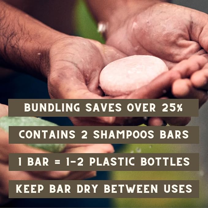 Argan Oil Solid Shampoo Bar Value Bundle, US-Made, No Artificial Colors Or Fragrances, Vegan, Cruelty Free, Designed For All Hair Types, Plastic Free (Unscented & Uncolored)