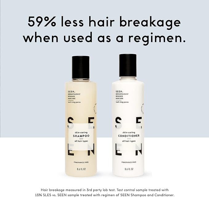 SEEN Conditioner, Fragrance Free - Non-Comedogenic & Sulfate-Free Hair Conditioner- Dermatologist-Developed - Safe for Sensitive, Eczema & Acne Prone Skin