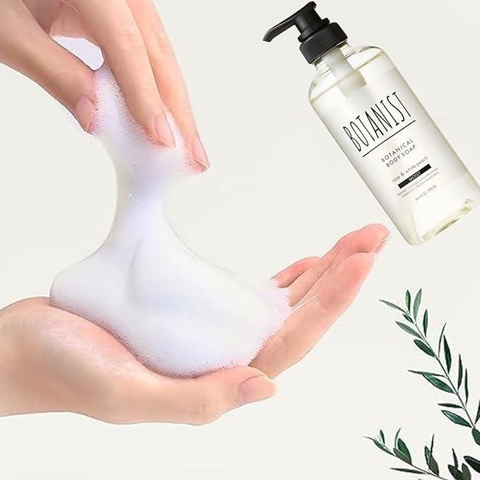 Moisturizing Body Wash for Sensitive Skin Women & Men, Natural Shower Gel w/Botanical Butter Milk™, Sulfate & Paraben Free Bath Body Wash from Japan, MOIST, Rose & White Peach,16.5 Fl Oz