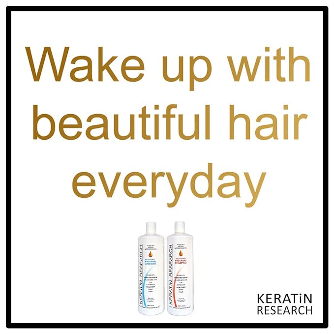 Keratin Research Natural Argan Oil Infused Sulfate Free Shampoo and Conditioner 2 bottles Value Set for Keratin Treatments, Maintainance After Care, post treatment shampoo Conditioner (300ml 2 pack)