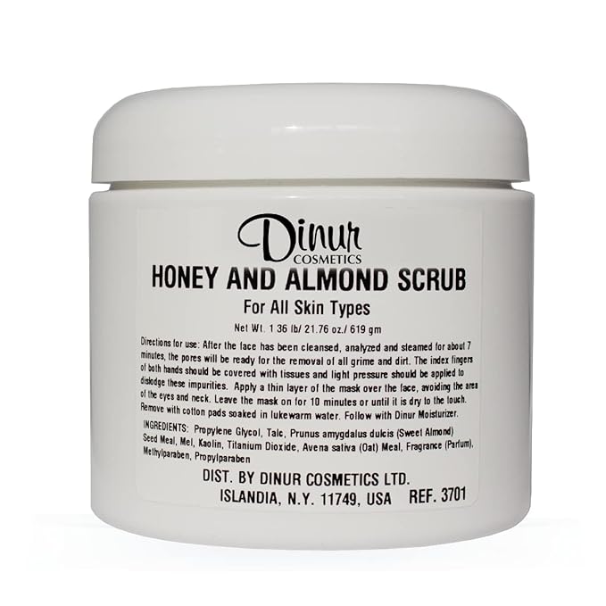 Almond Honey Facial Scrub Exfoliator for All Skin Types Natural Exfoliation with Almond Meal for Smooth, Radiant and Healthy Skin