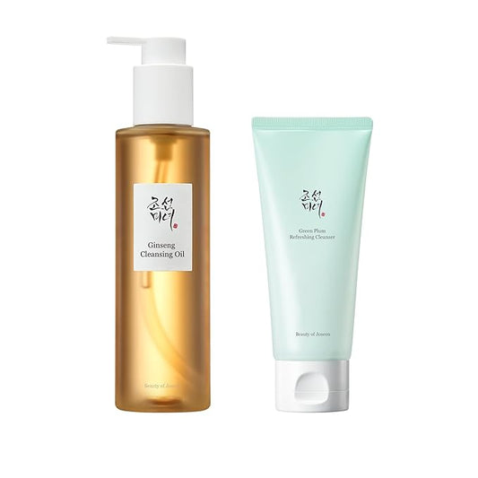 Beauty of Joseon Green Plum Refreshing Cleanser 100ml, 3.38 fl.oz & Ginseng Cleansing Oil 210ml, 7.1 fl.oz Korean Skin Care
