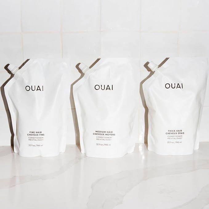 OUAI Thick Shampoo Refill - Moisturizing Shampoo with Keratin, Marshmallow Root, Shea Butter & Avocado Oil for Thick Hair - Strengthens & Hydrates - Paraben, Phthalate, Sulfate Free Shampoo (32 Fl Oz)