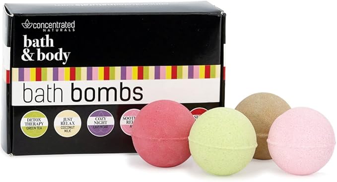 Bath Bombs for Women Relaxing Bath Bomb Gift Set All Natural Bathbombs for Woman with Essential Oil Scented Large Bulk 6 Pack Individually Wrapped Fizzy All Natural Bath Bombs…