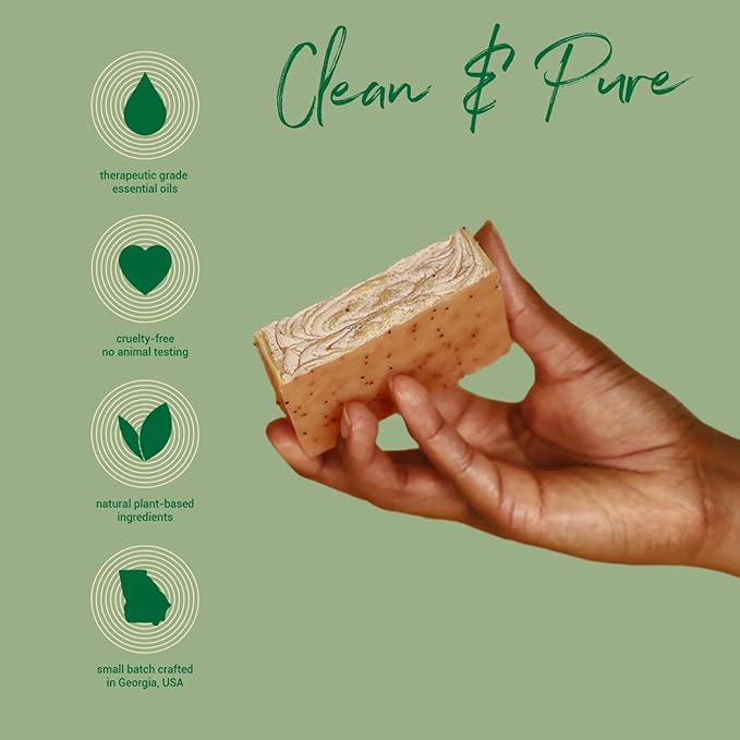 Herb’N Eden - Lemongrass & Patchouli Bar Soap - Moisturizing Face & Body Soap - For Acne, Eczema, Dry & Cracked Skin - Natural Plant-Based Ingredients & Essential Oils - Handmade in USA - 3 Pack