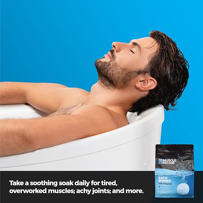 Magnesium Epsom Salt Bath Bombs - Fast-Absorbing Muscle Soak for Post-Workout Recovery - Bath Bombs for Sore Muscles and Pain- Tranquil Foot Soak Bombs - Athletic Recovery Bath - 2 Packs
