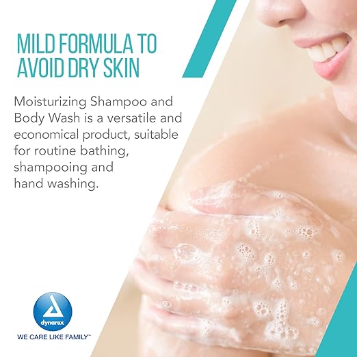Dynarex Shampoo and Body Wash, Unisex - Moisturizing All-in-One Shampoo Body Wash for Skin & Hair - Mild Formula for Sensitive Skin - Tropical Scent - 1 Gallon Bottle, 1 Jug