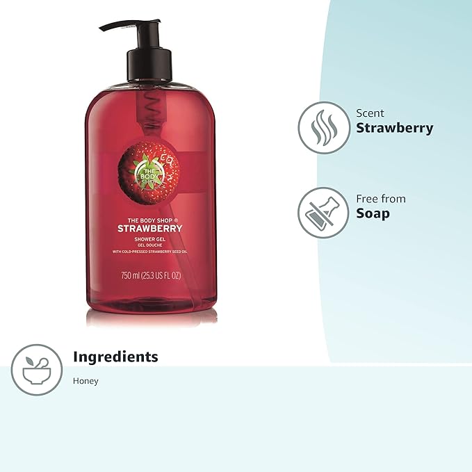 The Body Shop Strawberry Shower Gel Jumbo, 25.3 Fluid Ounces (Packaging May Vary)