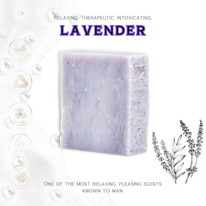 ILS Soap co - Lavender All Natural Bar Soap for All Skin Types - Plant Based, Cold Process and Handmade in the USA (single bar)