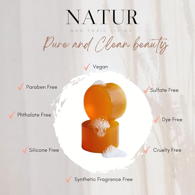 Natur Shampoo Bar - Salon Quality | Natural Ingredients, Non-Toxic, Vegan, Paraben-Free, Zero Waste | Essential Oils, Smooth & Deep Cleansing, Promotes Hair Growth & Care | Coconut and Rosemary 3 oz
