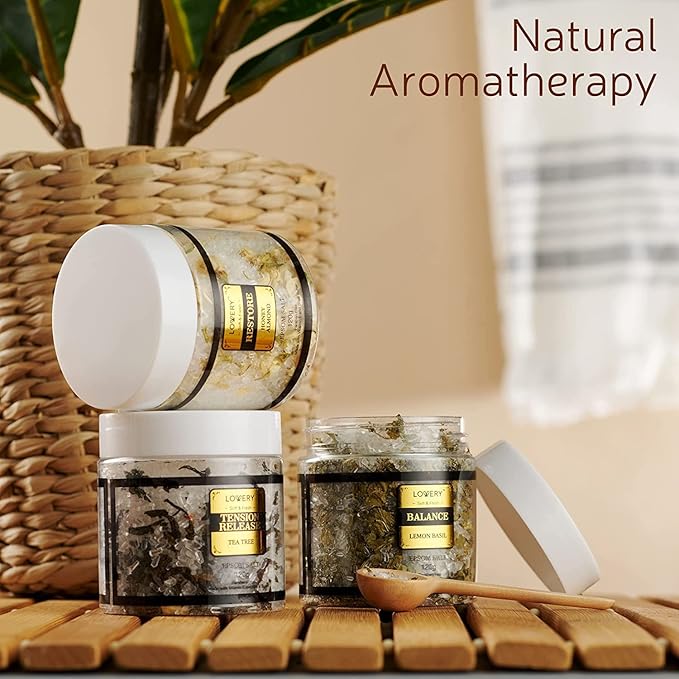 Gifts for Women Who Have Everything, Epsom Bath Salts Gift Basket Set, Relaxing Self Care Salt W/Essential Oil, Christmas Gifts for Mom, Lavender, Eucalyptus, Lemon, Coconut, Tea Tree, Honey Almond