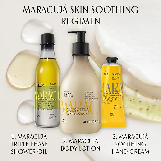 Natura - Ekos Maracujá Hand Cream - Calming Hand Balm - Fast Absorption - 24-Hour Deep Hydration Skin Moisturizer - Vegan Skin Care - Brazilian Beauty Secrets - Self Care & Body Care - 1.41oz (40g)
