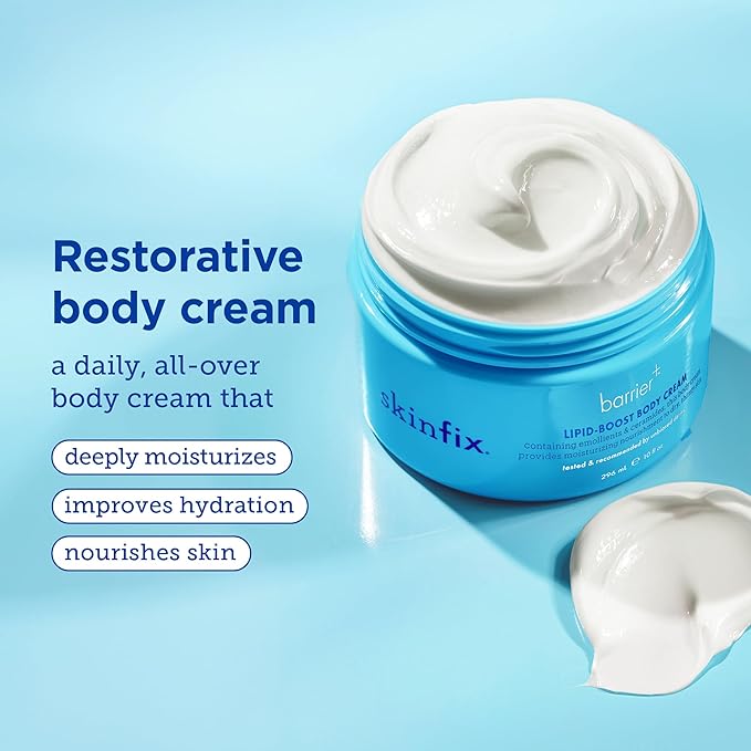 Skinfix Lipid-Boost Body Cream - 10 oz - Glow-Boosting, Hydrating All-Over Body Moisturizer - Non-Greasy, Fast Absorbing - Fragrance Free - Vegan, Cruelty Free