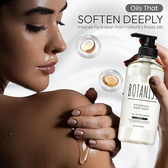 Botanist Sensitive Skin Body Wash for Women, Hypoallergenic Body Wash with Shea Butter & Aloe Extract, Hydrating Shower Gel, Sulfate & Paraben Free BODY WASH in Japan 16.5Fl Oz Rose & White Peach 2EA