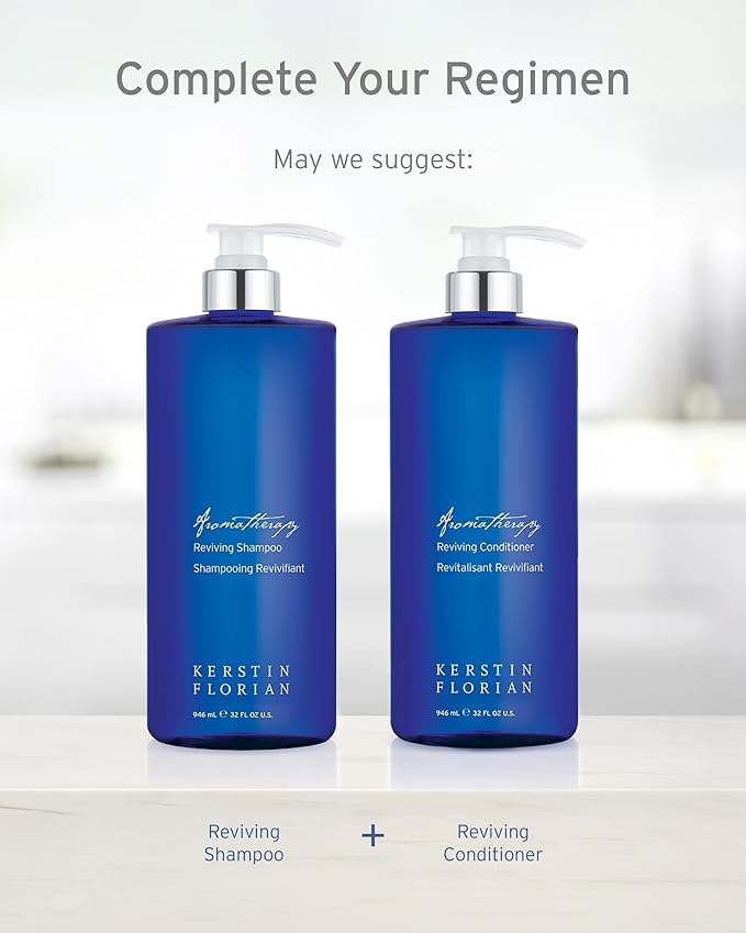 Kerstin Florian Reviving Shampoo | Moisturize & Boost Shine | Aloe and Wheat Protein Detangle & Hydrate Dull Hair | All Hair Types (13.5 fl oz)