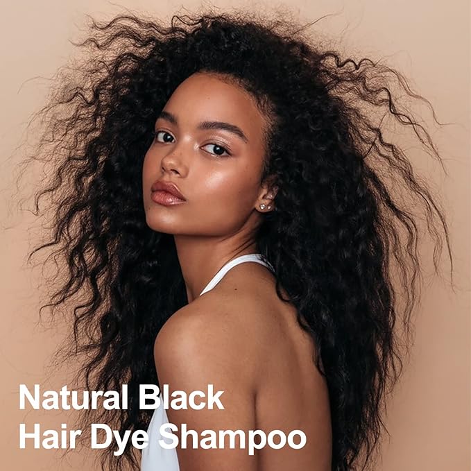 Black Argan Oil Hair Dye - 16.9 Fl Oz, 3 in 1 Semi-Permanent Color Shampoo, Easy To Use (Black)