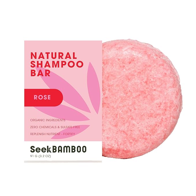 Rose Shampoo Bar – Gentle & Hydrating with Avocado, Cocoa & Shea Butters, Olive & Jojoba Oils, for All Hair Types