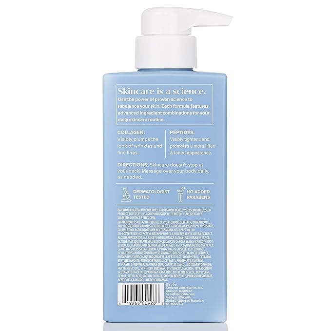 Medix 5.5 Exfoliating AHA Glycolic Acid Face & Body Wash Cleanser + Collagen Moisturizing Body Cream Lotion Skin Care 2PC Set | Alpha Hydroxy Acid & Lactic Acid Foaming Body Wash & Face Wash, 2-PC