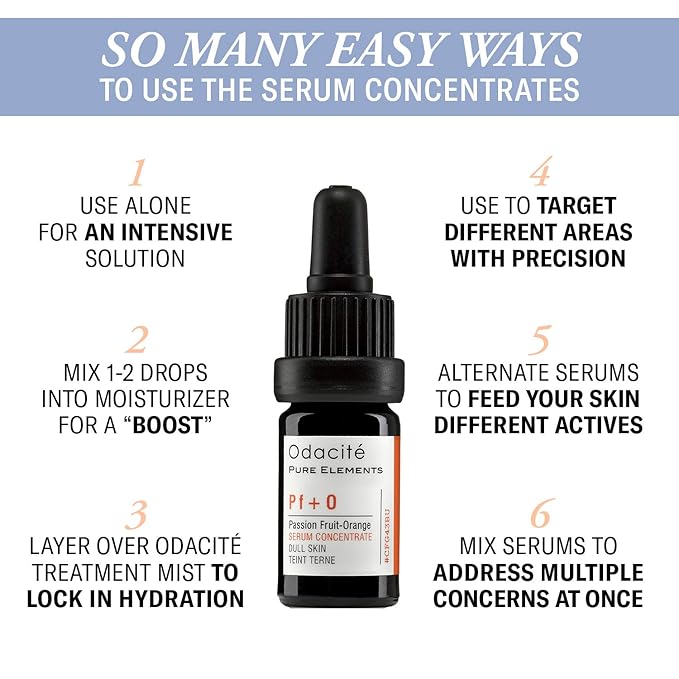 Odacité Hydrating Serum Concentrate with Passion Fruit & Orange - Face Serum Revitalizes & Illuminates the Appearance of Dull Skin for Radiance & Glow - Firms & Tones Skin - 0.17 fl. Oz.