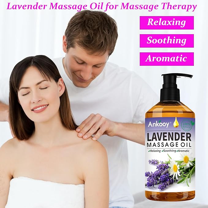 Stocking Stuffers for Men Women-3 Pack Massage Oil for Massage Therapy,Sore Muscle Arnica Oil & Relaxing Lavender Oil & Ginger Oil Lymphatic Drainage & Massage Ball,Massage Kit Mens Christmas Gifts