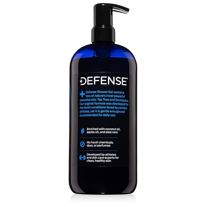 Defense Soap Body Wash 32 oz - Natural Shower Gel with Tea Tree Oil, Eucalyptus Oil, Rosemary and Aloe Vera, 32 Fl Oz (Pack of 1)