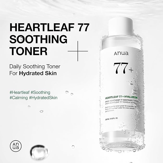 Anua Heartleaf 77 Soothing Toner I pH 5.5 Skin Trouble Care, Calming Skin, Refreshing, Purifying (500ml / 16.9 fl.oz.)