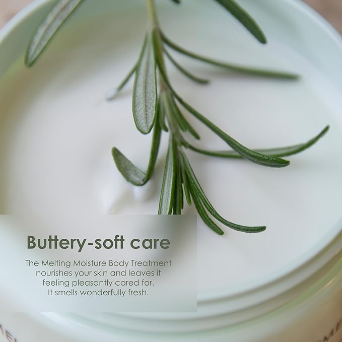 Jean & Len Melting Moisture Body Treatment Rosemary & Ginger, for a fragrant care result, for normal skin, nourishing body butter, without parabens & silicones, 6.76 Fl. Oz.