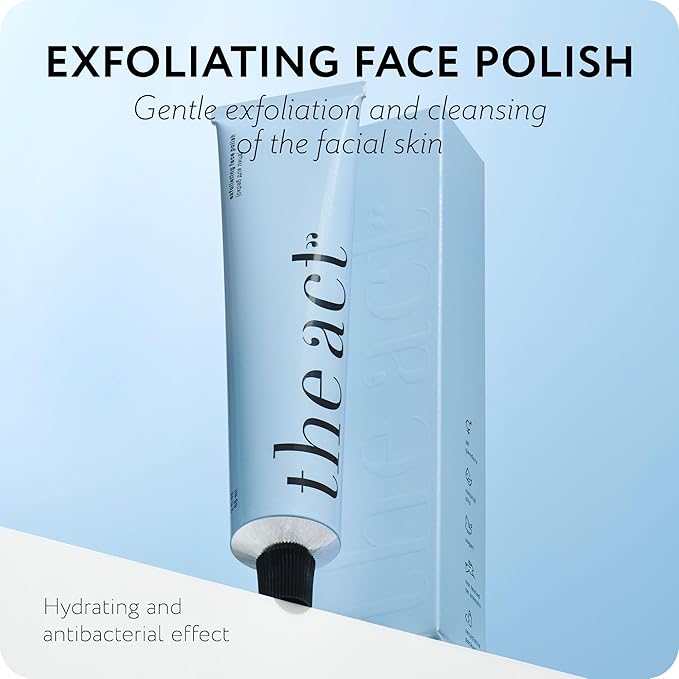 Organic Face Scrub - Exfoliating & Polishing Facial Scrub with Vitamin E & F, Almond & Jojoba Oils for Smooth, Radiant Skin - Gentle Exfoliation & Deep Moisturization for Women & Men 2 Fl Oz