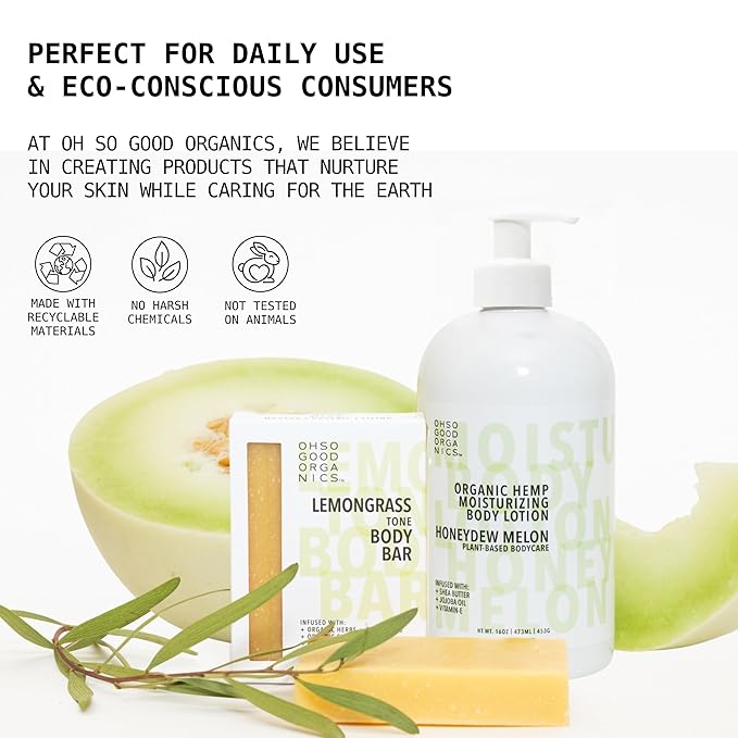 Natural Organic for Face and Body, Exfoliating & Moisturizing Soap Bar with Shea Butter, Coconut Oil and Essential Oils, 4oz Per Bar (Lemongrass)