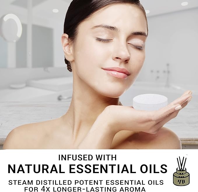 Shower Steamers Aromatherapy - Shower Bombs w/Organic Essential Oils for Vaporizing Steam Spa Relaxation, Relaxing Self Care Birthday Gifts for Men, Women, Him, Her