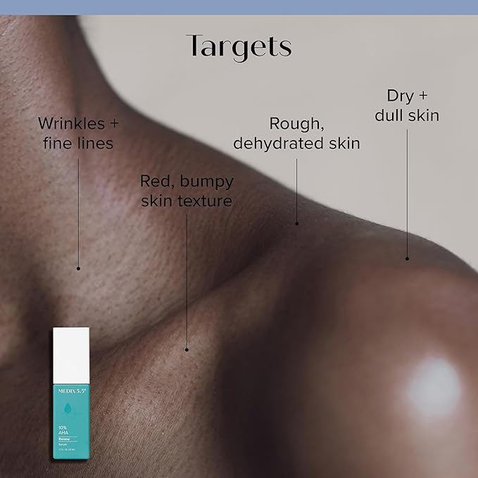 MEDIX Glycolic Acid Exfoliating Body Wash KP Bump Eraser Cleanser + 10% Glycolic Acid Serum 2PC Skin Care Set | AHA Exfoliant Body Wash + Serum Refine & Soften Dead Dry Skin, Bumps, & Wrinkles, 2PC