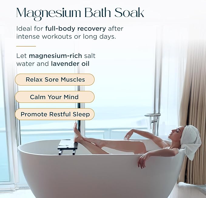 MAG I.C. Magnesium Bath Soak Infused with Lavender Oil to Hydrate, Soothe and Moisturize Skin, Relax and Replenish Muscles, Highly Concentrated Pure Magnesium Salts, 500mL