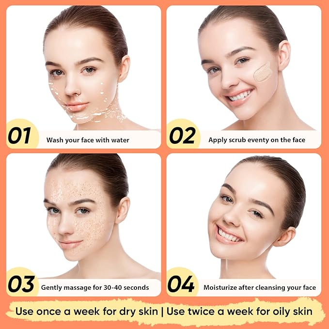 Vitamin C and Retinol Facial Scrub Face Scrubs Exfoliating Face Wash Vitamin C Facial Body Scrub Microdermabrasion Exfoliate Exfoliator for Blackhead Ingrown Hair KP Bump Eraser Exfoliant 3.5OZ