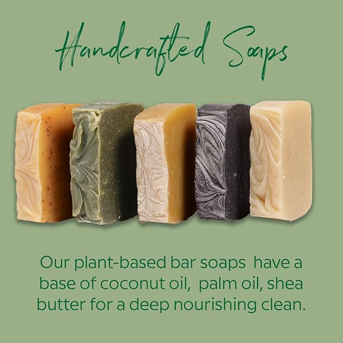 Herb’N Eden - Neem Chlorella Bar Soap - Moisturizing Face & Body Soap - For Acne, Eczema, Psoriasis & Oily Skin - Natural Plant-Based Ingredients & Essential Oils - Handmade in USA - 3 Pack
